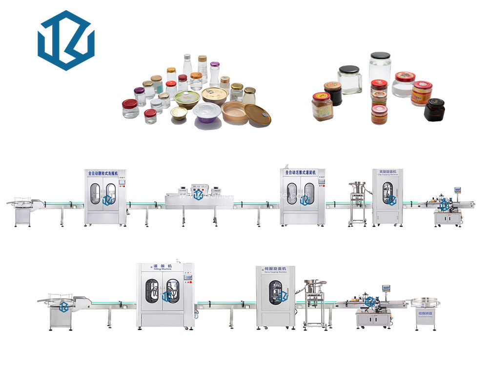 Automatic Glass Bottle Filling Line For Peanut Butter Honey Bird'S Nest Syrup Jam